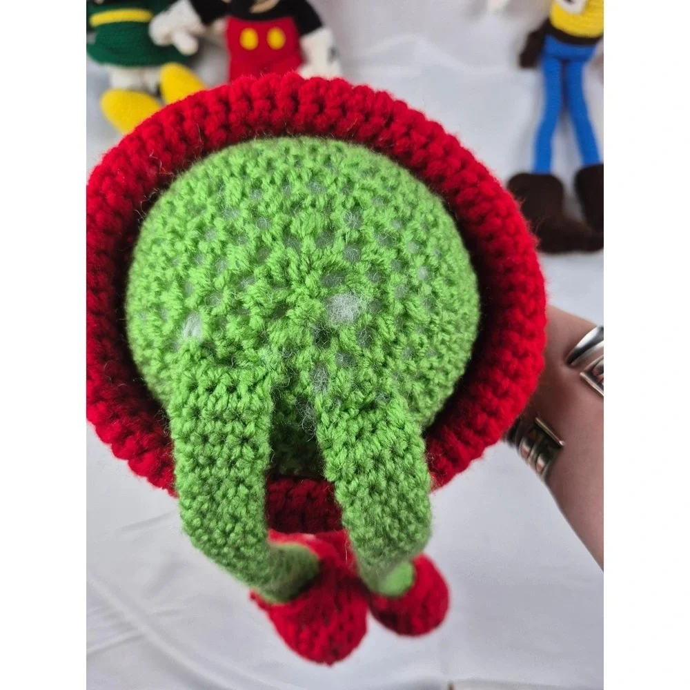 Handmade Crochet Christmas Elf Amigurumi Plush Holiday Decor Red Green Soft Toy‎